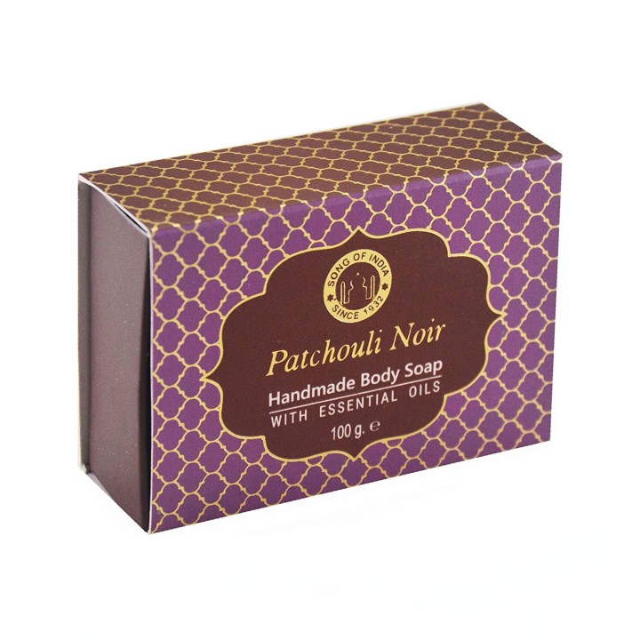 Luksusowe ręcznie robione mydło glicerynowe Patchouli Noir z olejkami eterycznymi 100g Song of India