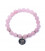 Bransoletka mala elastyczna z różowego kwarcu z symbolem OHM 0.8cm