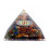 Flower of life chakra pyramid with crystal point -- 7x7x6cm