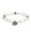 Bransoletka mala elastyczna z kryształem górskim z symbolem OHM 0.8cm