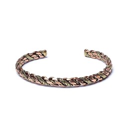 Twisted bracelet bronze/gold colour triple twist -- 6.5cm