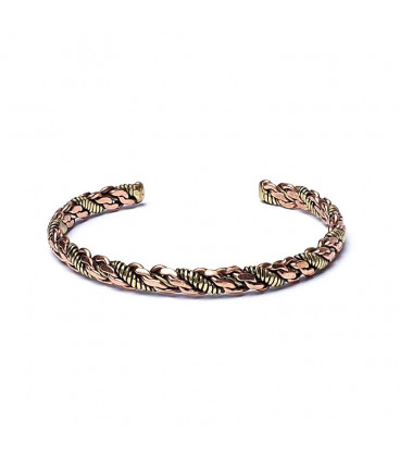 Twisted bracelet bronze/gold colour triple twist -- 6.5cm