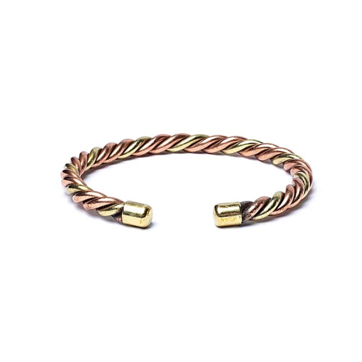 Twisted bracelet bronze/gold colour -- 6.8cm