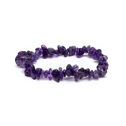 Bracelet amethyst chips elastic -- ±0.7cm