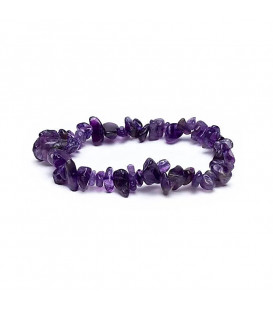 Bracelet amethyst chips elastic -- ±0.7cm