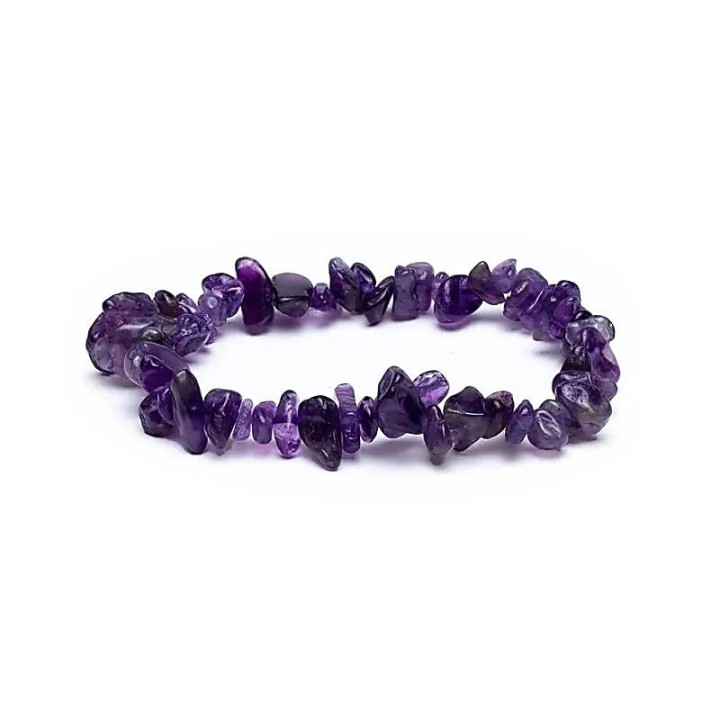 Bracelet amethyst chips elastic -- ±0.7cm