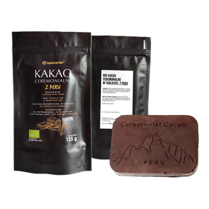 KAKAO CEREMONIALNE BIO 125 g - ISLAVERDE