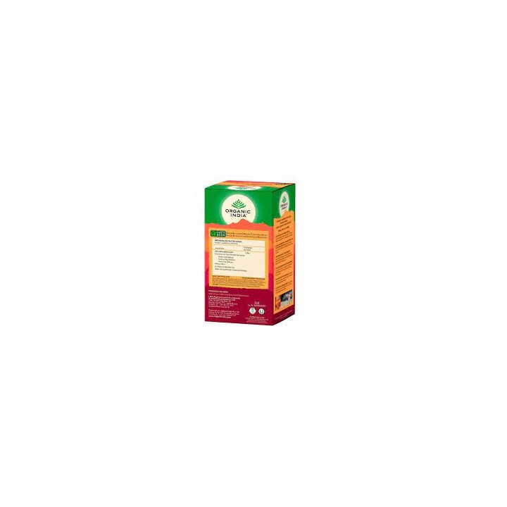 Herbata Tulsi Raspberry Peach Organic India (25 torebek) rozgrzewająca