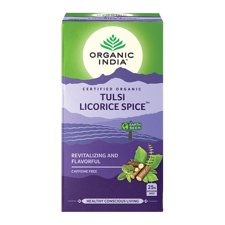 Herbata Tulsi Licorice Spice Organic India (25 torebek) - Revitalizing & Flavourfull
