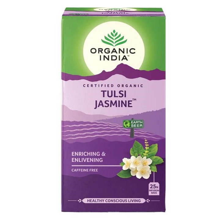 Herbata Tulsi Jasmine Organic India (25 torebek) - Lukrecja - Revitalizing & Flavourful