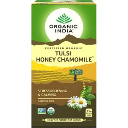 Herbata Tulsi Honey Chamomile Organic India (25 torebek)  Stress Relieving & Calming