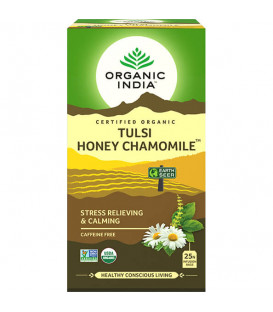Herbata Tulsi Honey Chamomile Organic India (25 torebek)  Stress Relieving & Calming