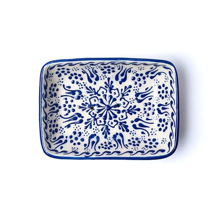 Soap holder handmade blue 13x9x3.5cm 195g