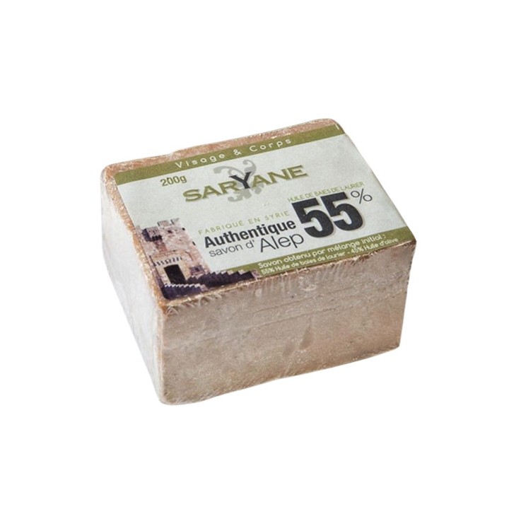 Tradycyjne mydło Aleppo 180g 55% oleju laurowego 45% oliwy z oliwek Saryane