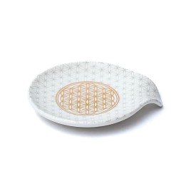 Spodek porcelanowy na torebki od herbaty Kwiat Życia 11,5x10x2cm