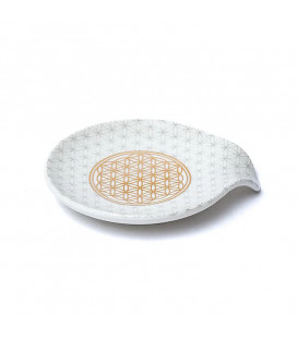 Spodek porcelanowy na torebki od herbaty Kwiat Życia 11,5x10x2cm