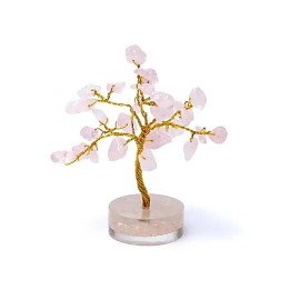 Drzewko Kamieni szlachetnych kwarc różowy ±8 cm