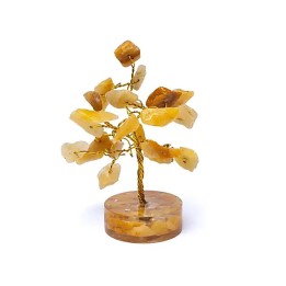 Drzewko Kamieni szlachetnych złoty uzdrowiciel (limonit) kwarc ±8cm