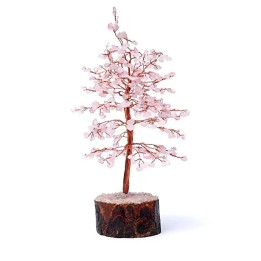 Drzewko Kamieni szlachetnych kwarc różowy ±23 cm