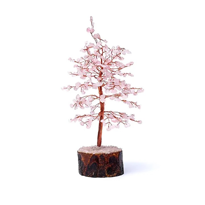 Drzewko Kamieni szlachetnych kwarc różowy ±23 cm