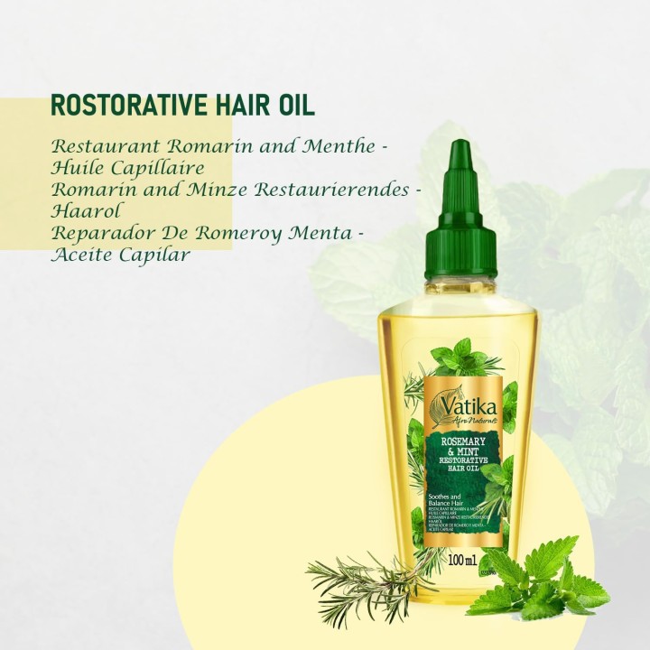 Olejek do włosów Rozmaryn Mięta Rosemary Mint 100 ml VATIKA DABUR