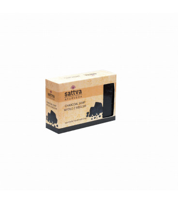 SATTVA MYDŁO GLICERYNOWE CHARCOAL 125G mydło wegl