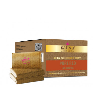 SATTVA HENNA W KOSTCE CZERWONA/ PURE RED 240G (3 X 80G)