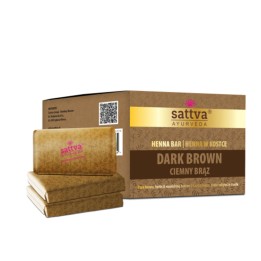 SATTVA HENNA W KOSTCE CIEMNY BRĄZ/DARK BROWN 240G (3 X 80G)