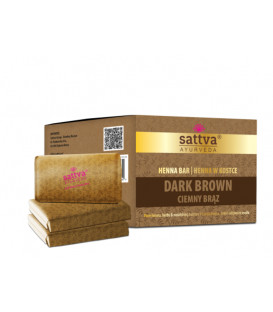 SATTVA HENNA W KOSTCE CIEMNY BRĄZ/DARK BROWN 240G (3 X 80G)