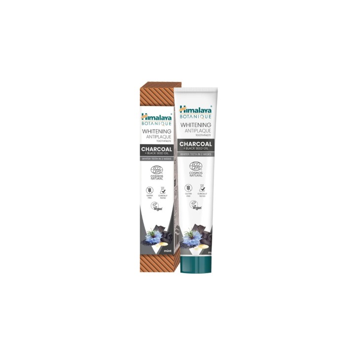 HIMALAYA BOTANIQUE PASTA CHARCOAL  BLACK SEED OIL 75 ML