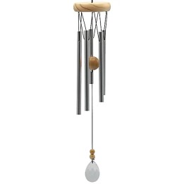 Gong wietrzny okrągły pięć dzwonków drewniany kryształowy łapacz wiatru 48cm