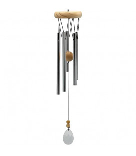 Gong wietrzny okrągły pięć dzwonków drewniany kryształowy łapacz wiatru 48cm