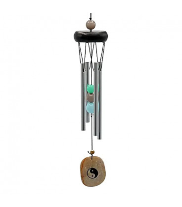Gong wietrzny cztery gongi z łapaczem wiatru yin yang 35 cm