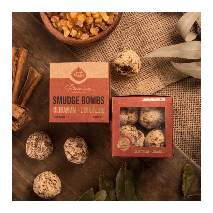 Bomby snużące premium  Olibanum & Cynamon 8 sztuk 65g Sagrada Madre
