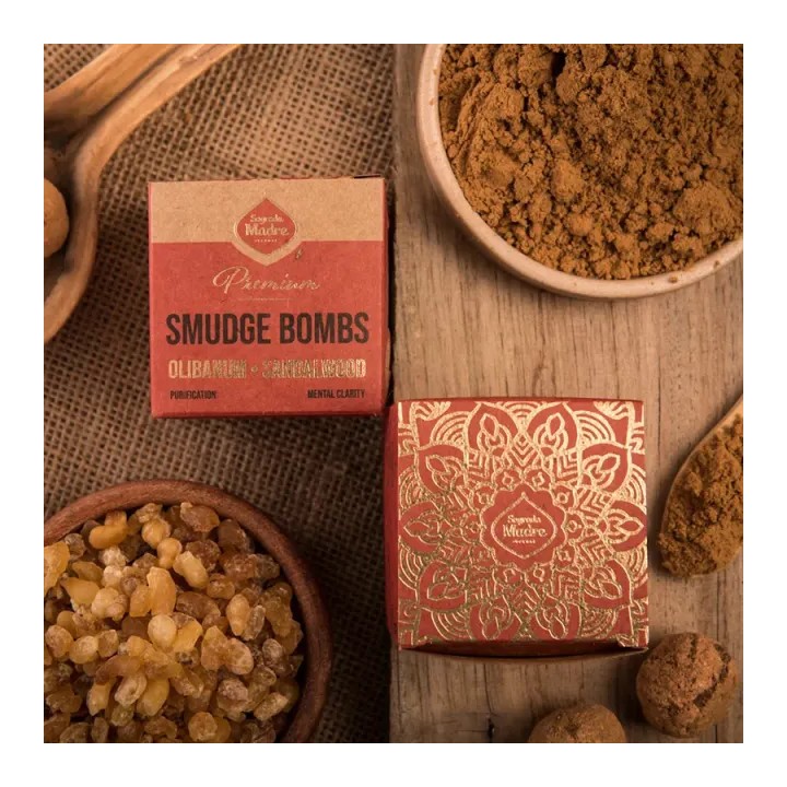 Bomby snużące premium  Olibanum & Sandałowiec 8 sztuk 65g Sagrada Madre