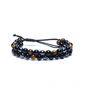 Bracelet hematite/ obsidian/ tiger eye adjustable  0.6cm