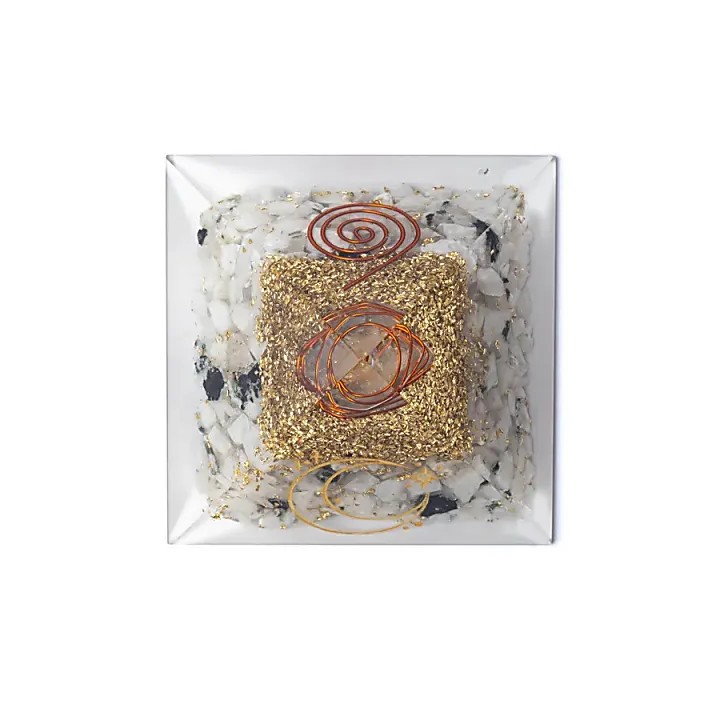 Orgonitowy kamień księżycowy z symbolem księżyca 7,5x7,5x5cm
