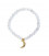Bransoletka z kamienia księżycowego Moonstone elastyczna z zawieszką księżyc 6mm