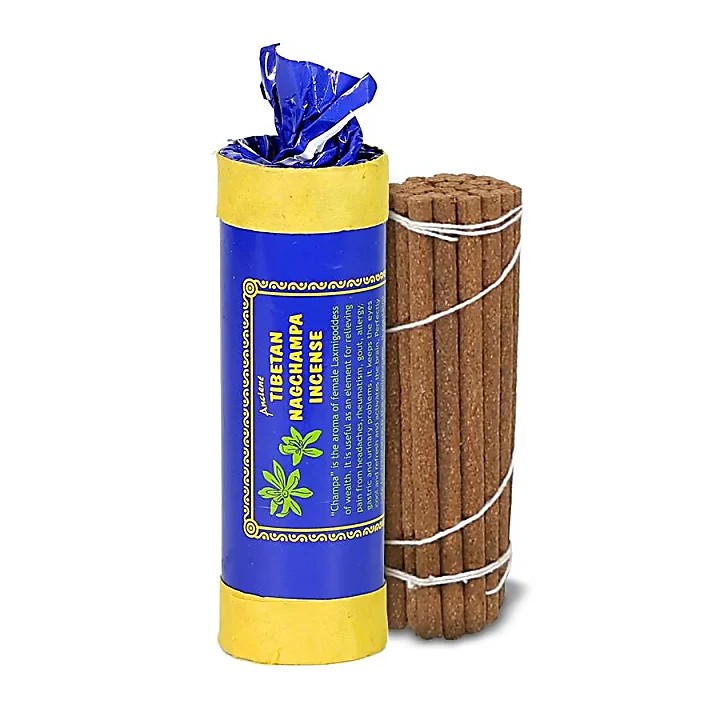 Tybetańskie kadzidło Nag Champa z podstawką 30 szt patyczków 35 g