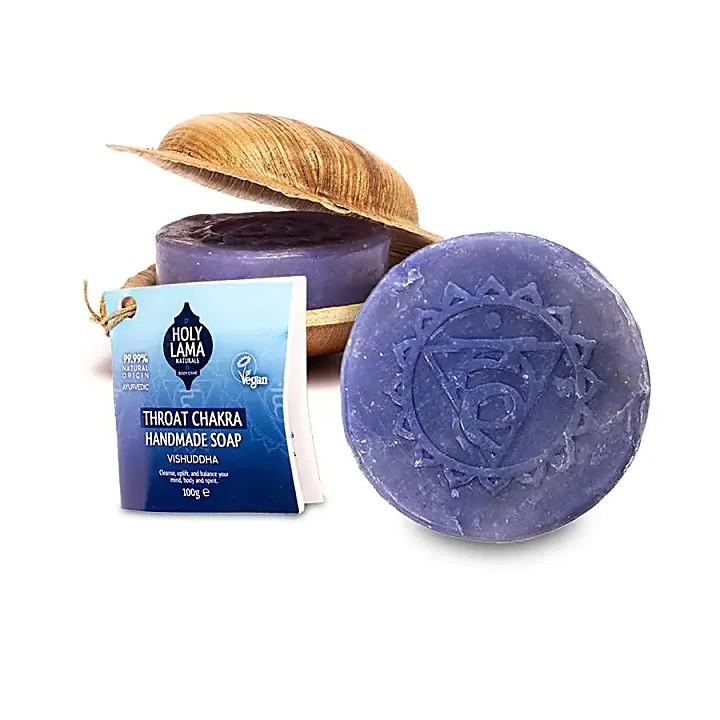 Mydło Throat 5 Chakra w liściu palmowym 100g Holy Lama Naturals