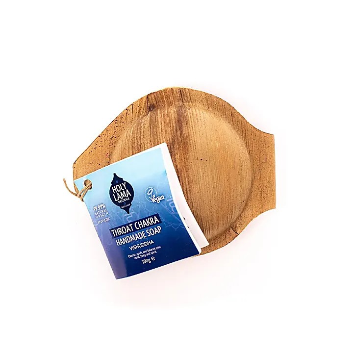 Mydło Throat 5 Chakra w liściu palmowym 100g Holy Lama Naturals