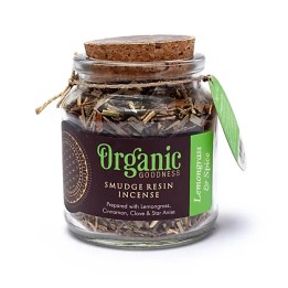 Kadzidło sypkie Lemongrass & spice, szklany słoik 40g, Organic Goodness Song of India