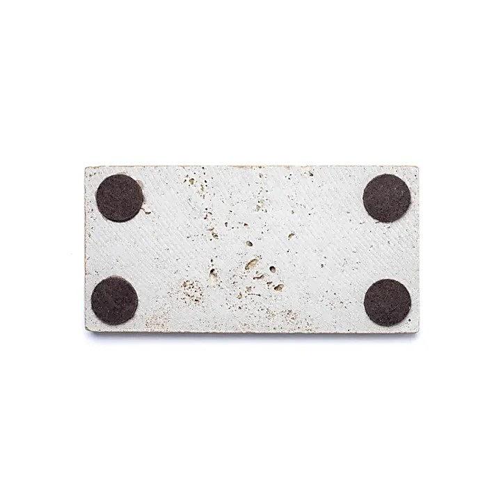 Mydelniczka lub świecznik z trawertynu w kolorze beżowym– 15x7,5x1cm - 245g