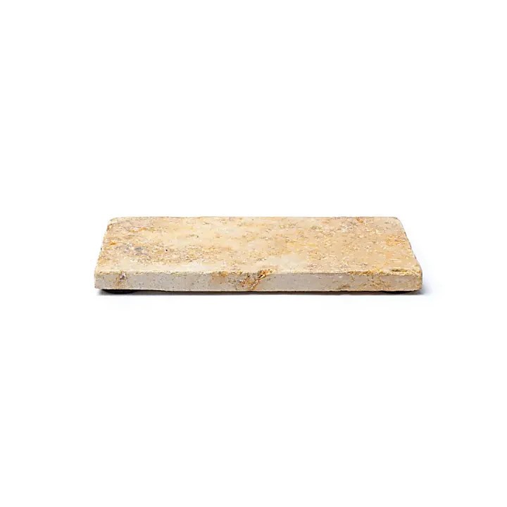 Mydelniczka lub świecznik z trawertynu w kolorze złotym – 15x7,5x1cm - 245g