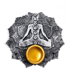 6 x 7 chakra incense holders gray 9cm