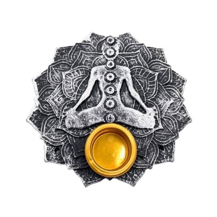 6 x 7 chakra incense holders gray 9cm