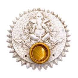 6 x White Ganesh incense holders 9cm