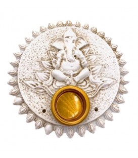 6 x White Ganesh incense holders 9cm