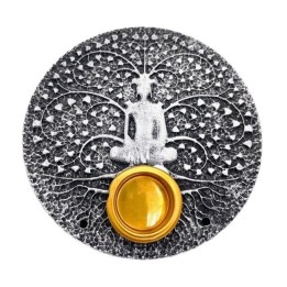 6 x Gray meditation incense holders 9cm