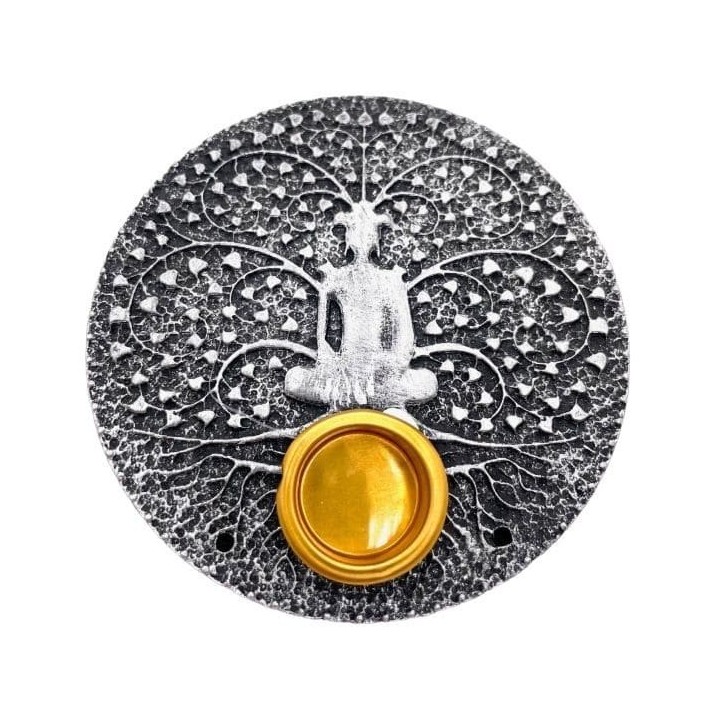 6 x Gray meditation incense holders 9cm